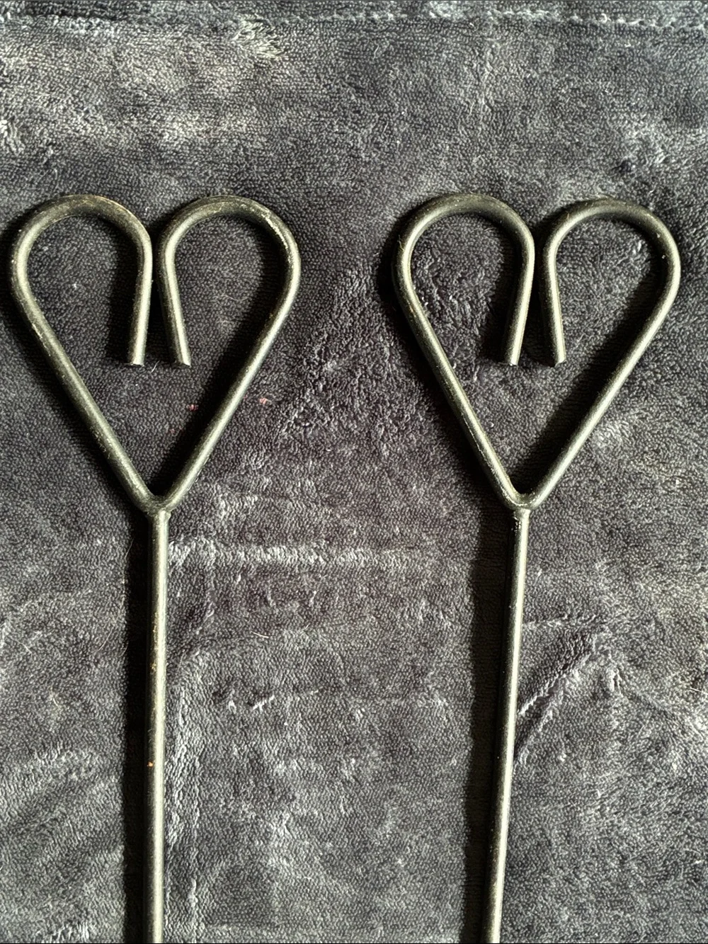 Vintage Heart-Shaped Black Metal Wall Candle Holders - Set of 2